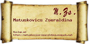 Matuskovics Zseraldina névjegykártya